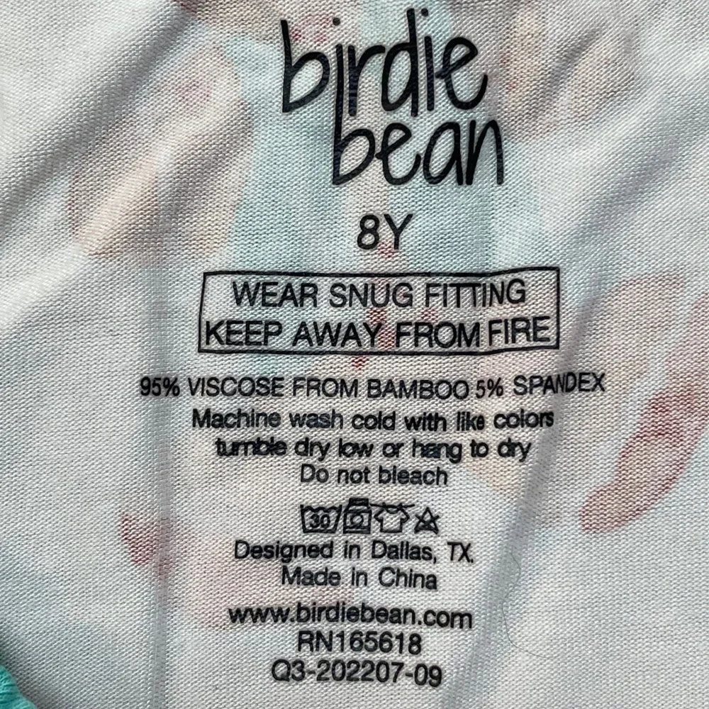 Birdie Bean Kids 8Y Bamboo‎ Pajama Set Gingerbread Candy Cane Long Sleeve Pants